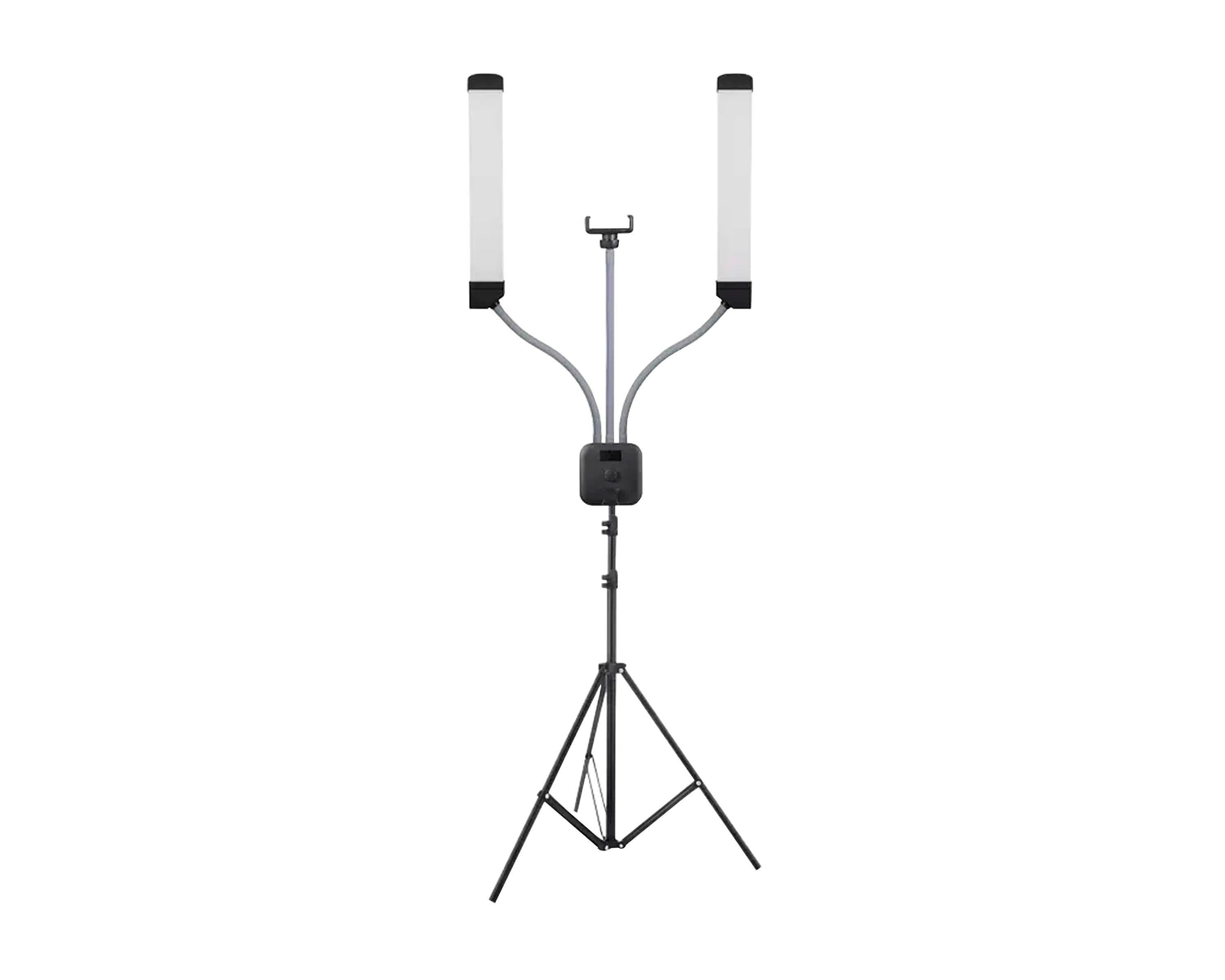 Lámpara led de 2 brazos, iluminación flexible y portátil con trípode para profesionales de la belleza