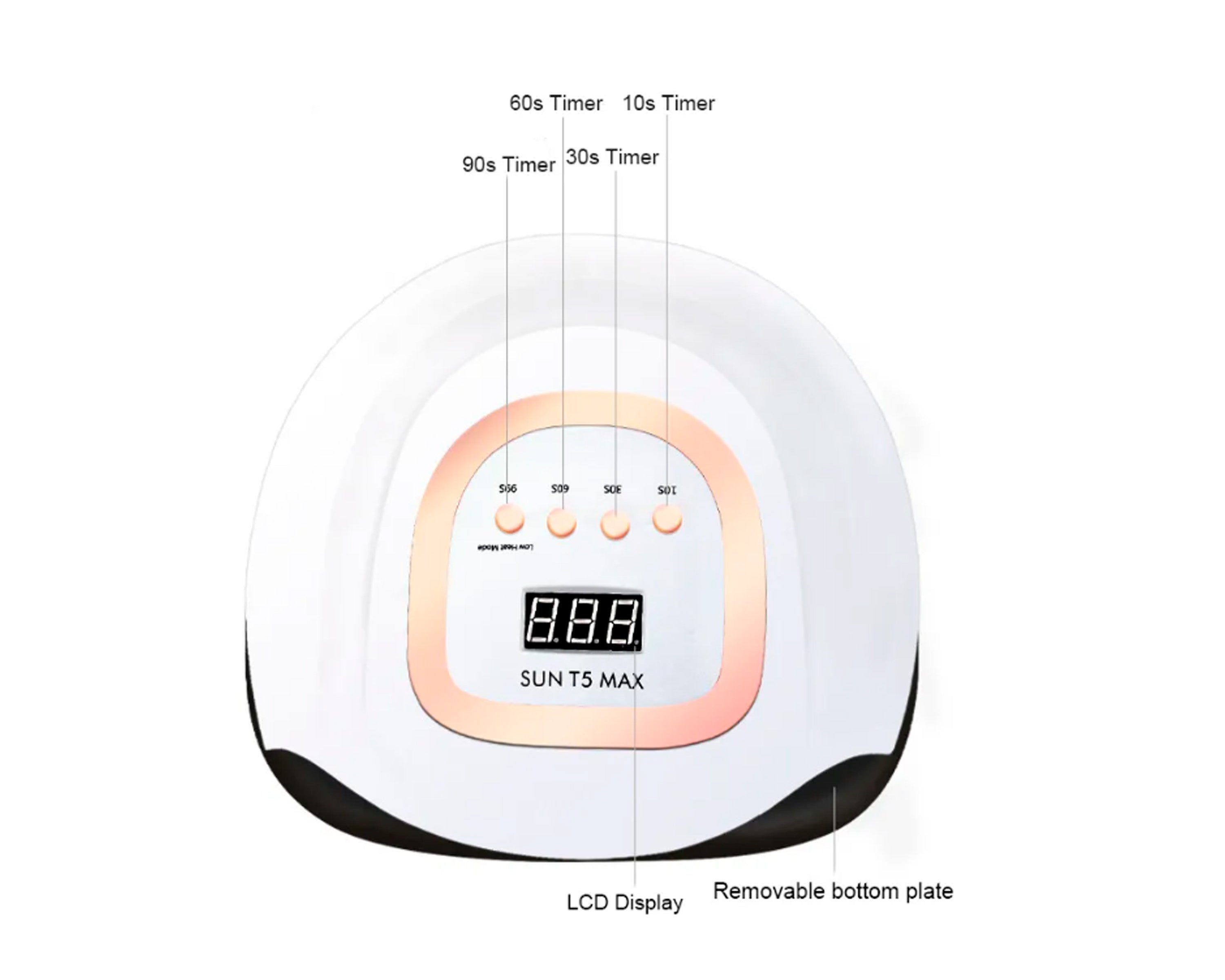 SUN T5 MAX-Lámpara LED UV para secado de uñas, 114W, 57 LED, para manicura