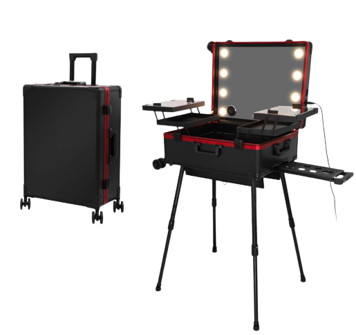 Maleta Profesional de Maquillaje o Peluquería Talla M con 8 Luces Led