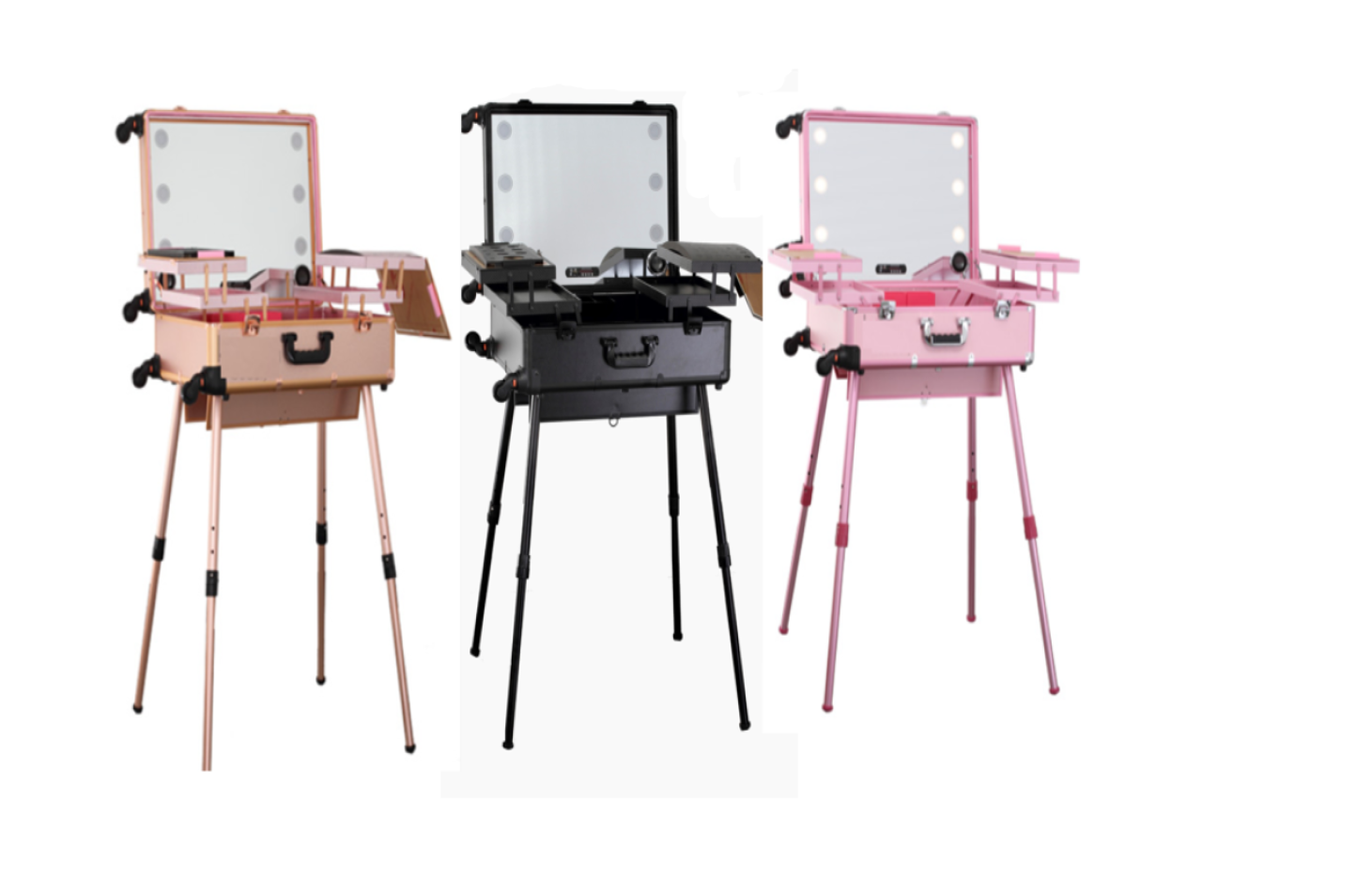 Maleta de Maquillaje Profesional con Luces y Parlantes Tamaño M