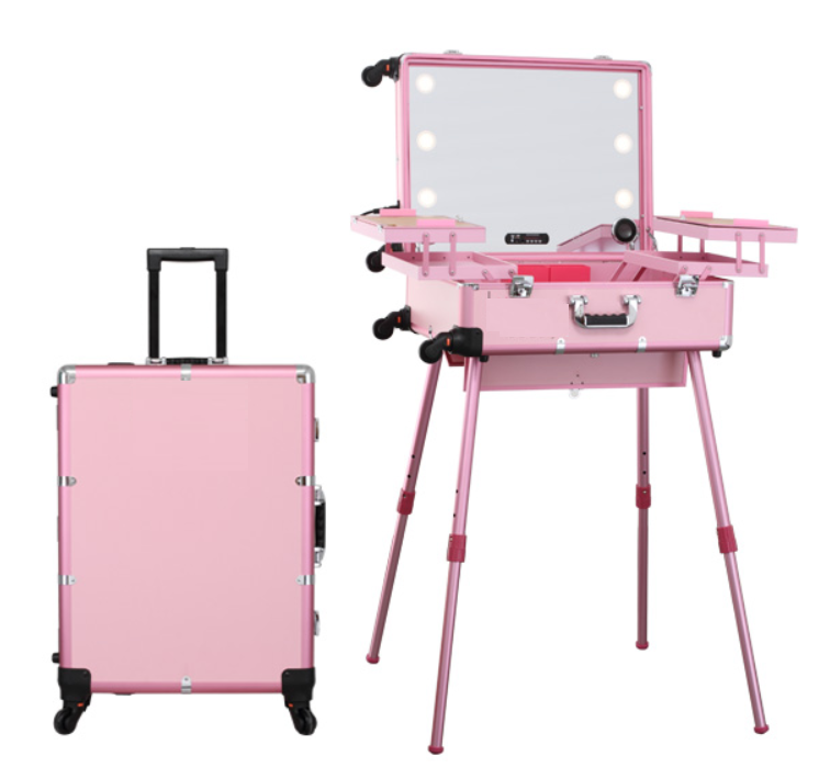 Maleta de Maquillaje Profesional con Luces y Parlantes Tamaño M
