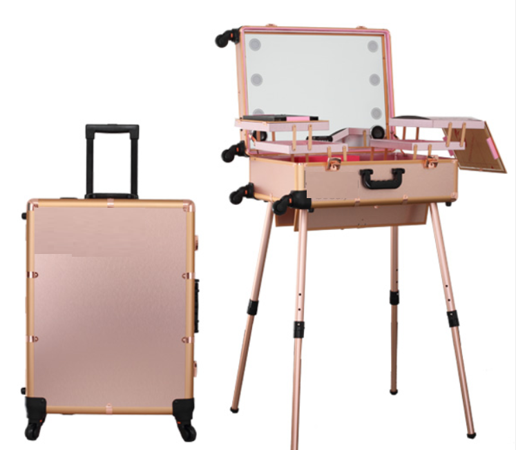 Maleta de Maquillaje Profesional con Luces y Parlantes Tamaño M