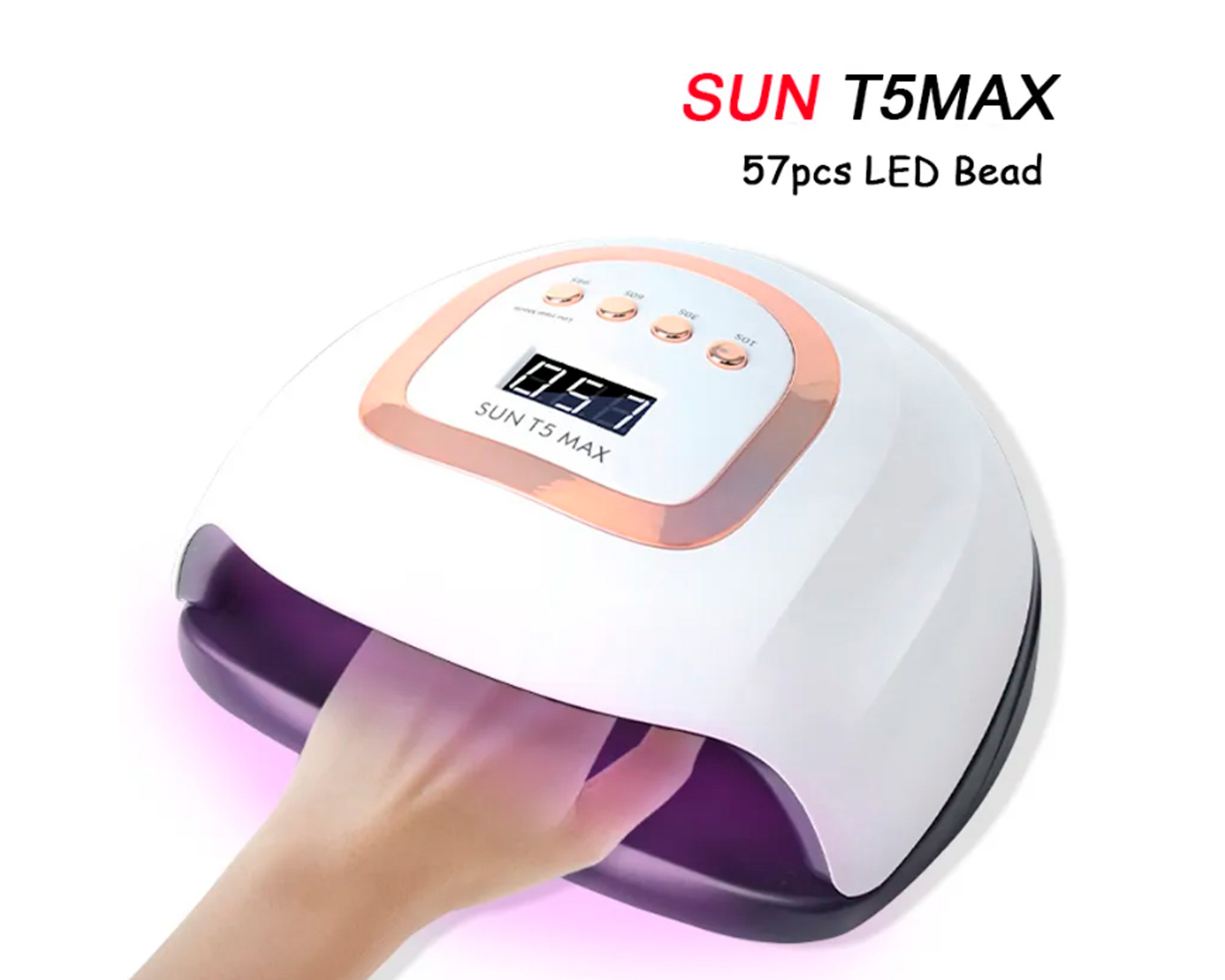 SUN T5 MAX-Lámpara LED UV para secado de uñas, 114W, 57 LED, para mani
