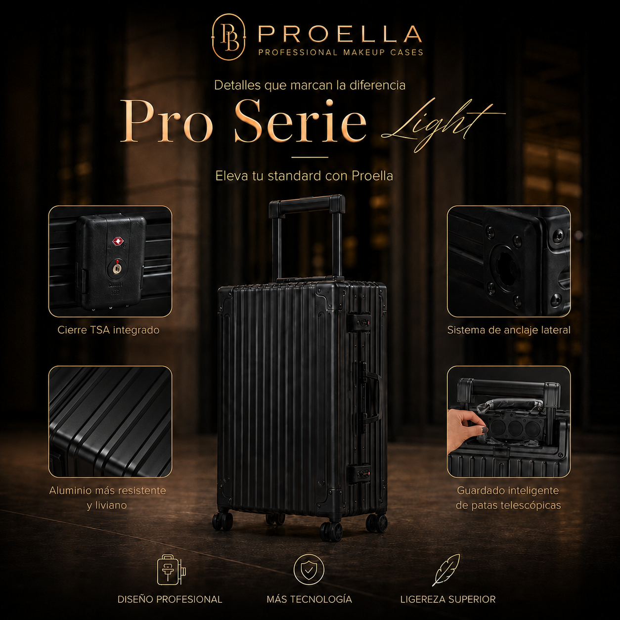 Maleta Profesional L con Luces y Parlantes